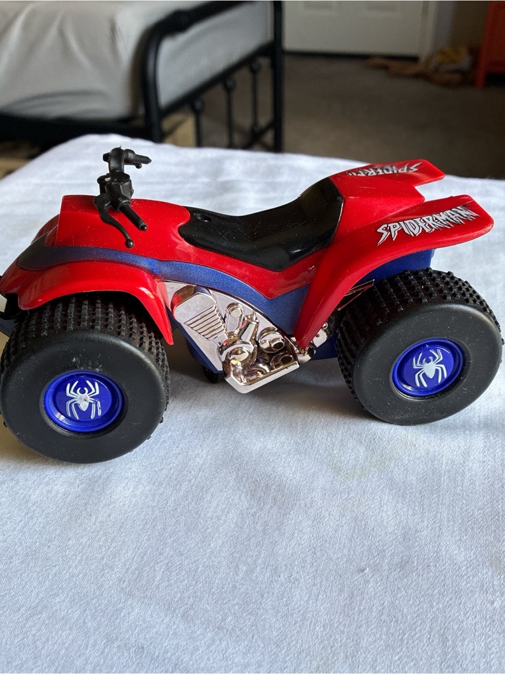 Spiderman Red & Blue Kids ATV Toy - Official Character Vehicle
